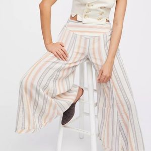 Free People Blaire Pull On Stripe Wide Leg Pant
